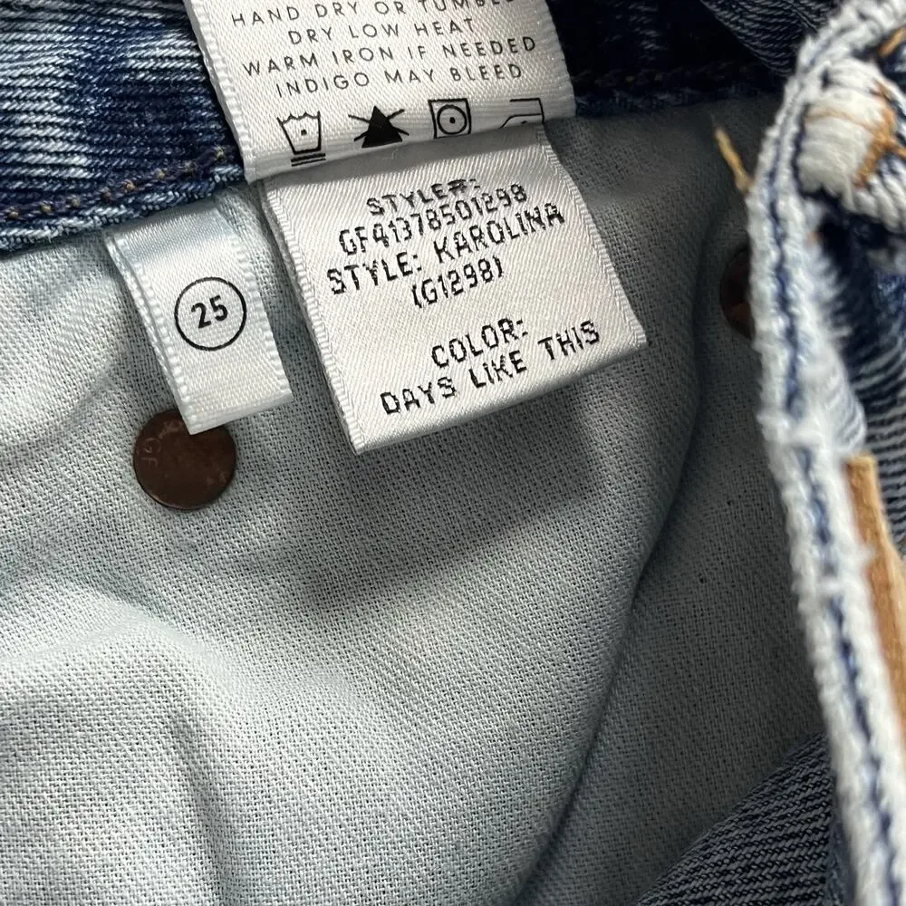 GRLFRND Karolina Crop Jeans Size 25 Days like this Acid Wash High Rise Lux Denim
